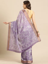 Lavender Soft Silk Digital Print Saree