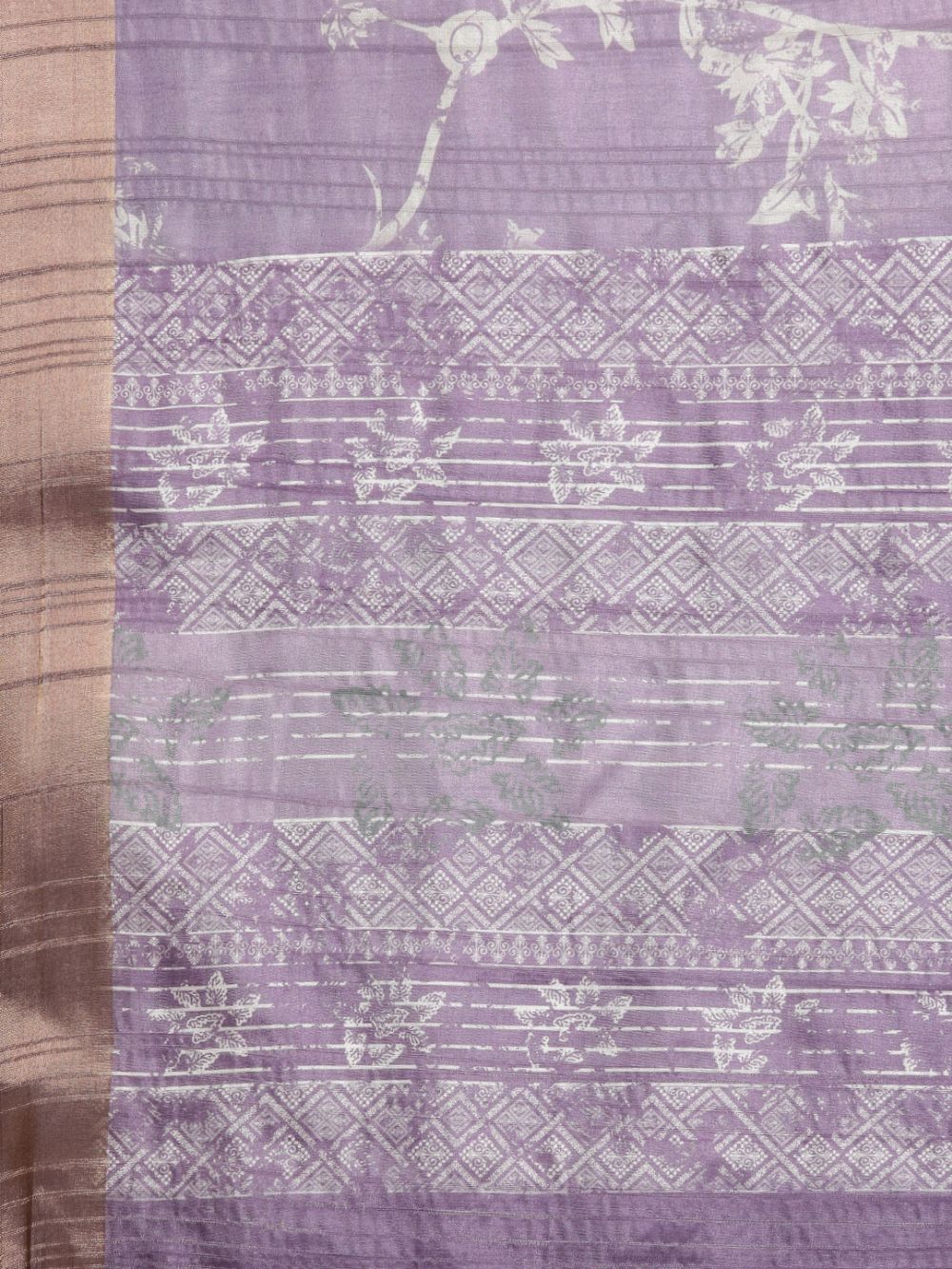 Lavender Soft Silk Digital Print Saree