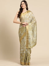 Olive Soft Silk Digital Print Saree