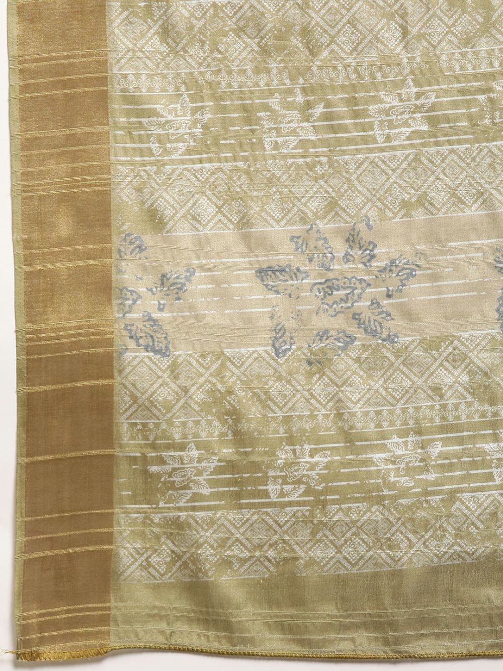 Olive Soft Silk Digital Print Saree