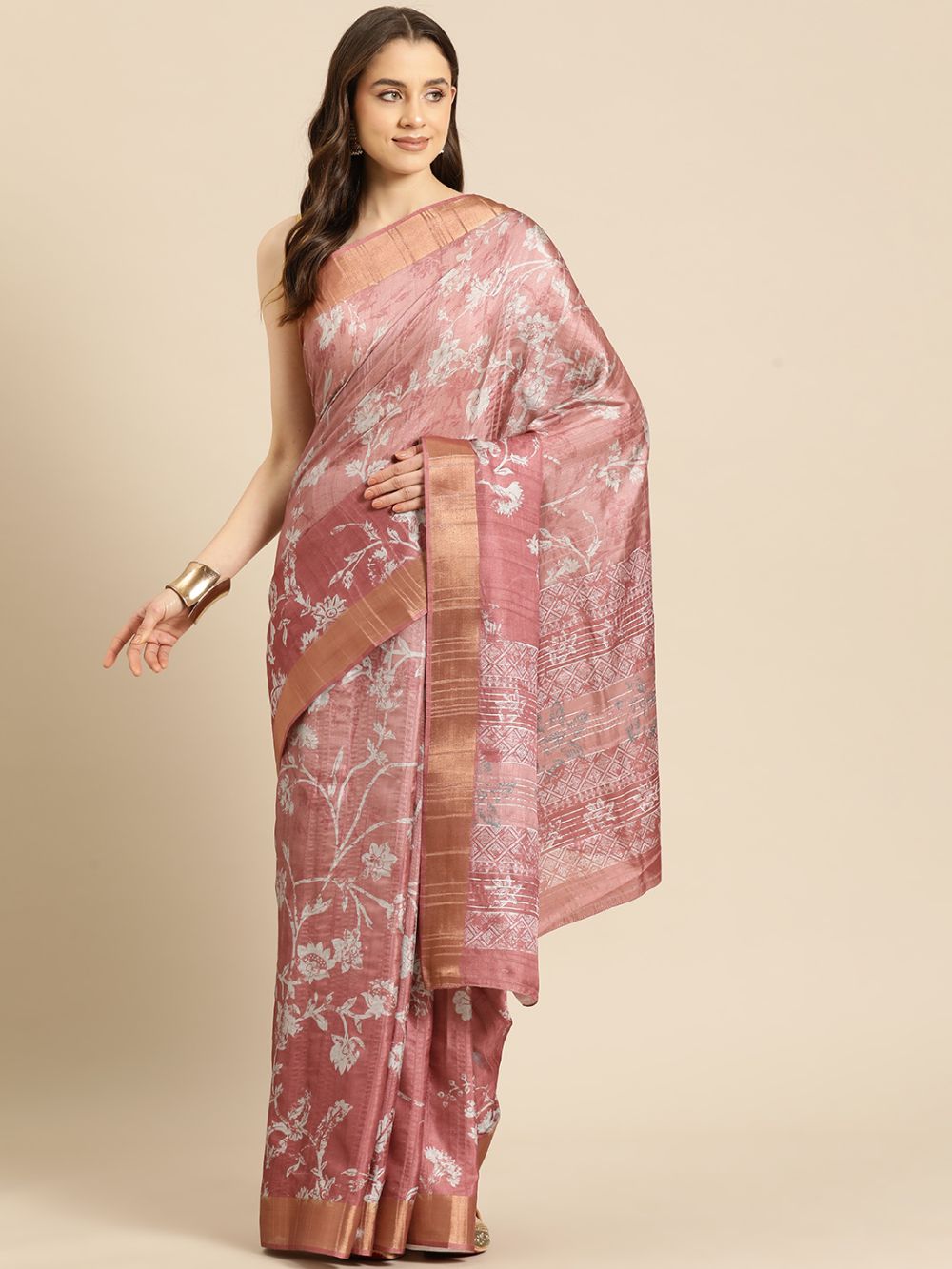 Maroon Soft Silk Digital Print Saree