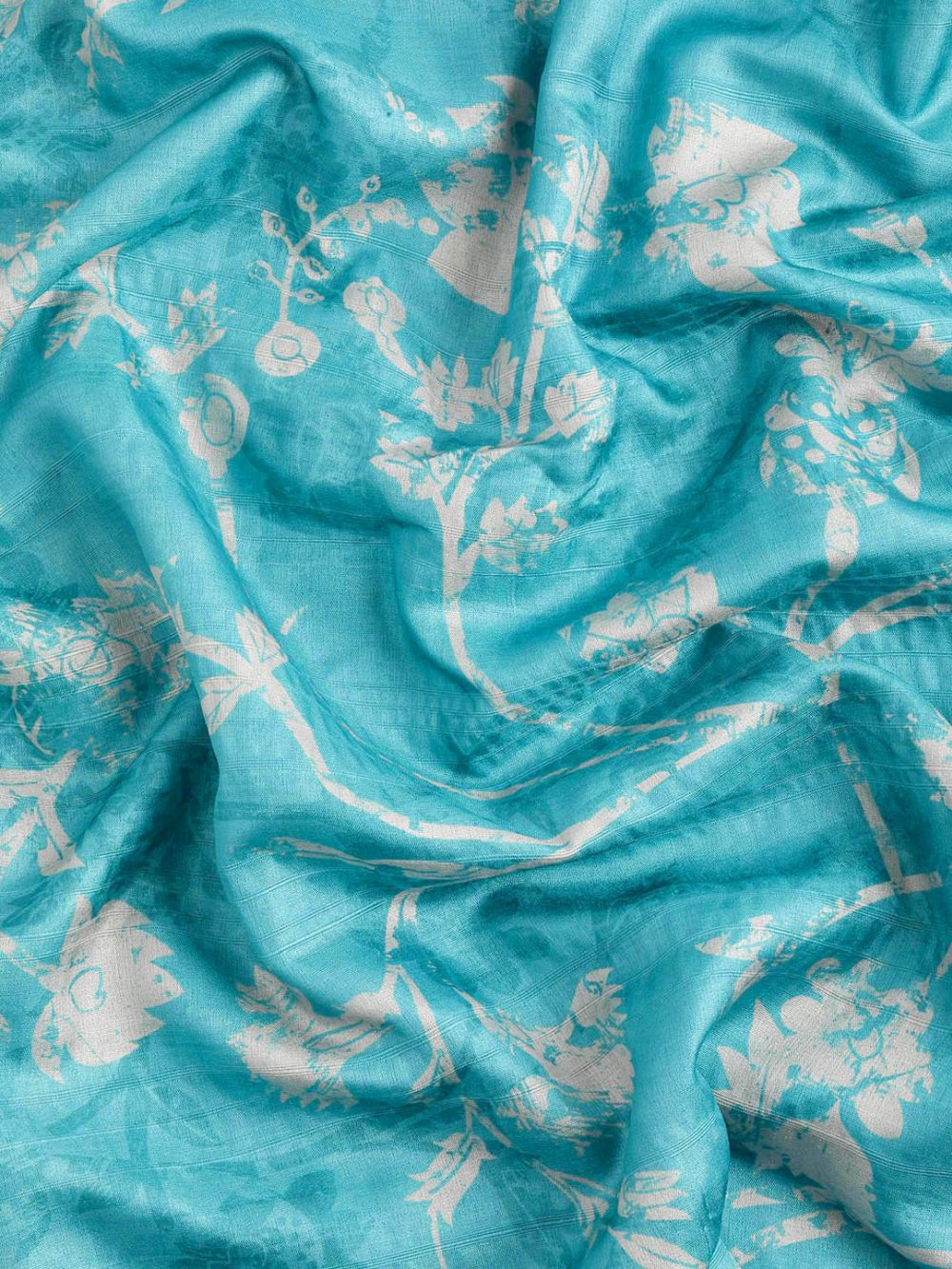 Teal Soft Silk Digital Print Saree