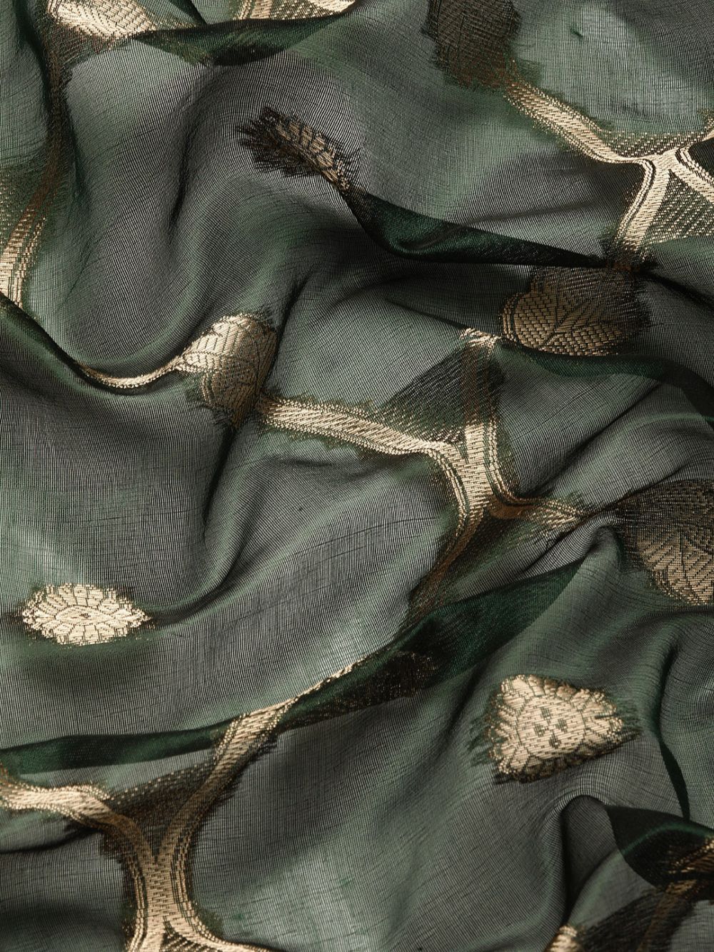 Green Organza Silk Floral Saree