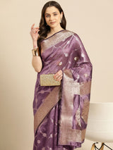 Light Pink Organza Silk Floral Saree