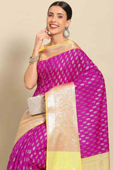 Purple Zari Art Silk Saree