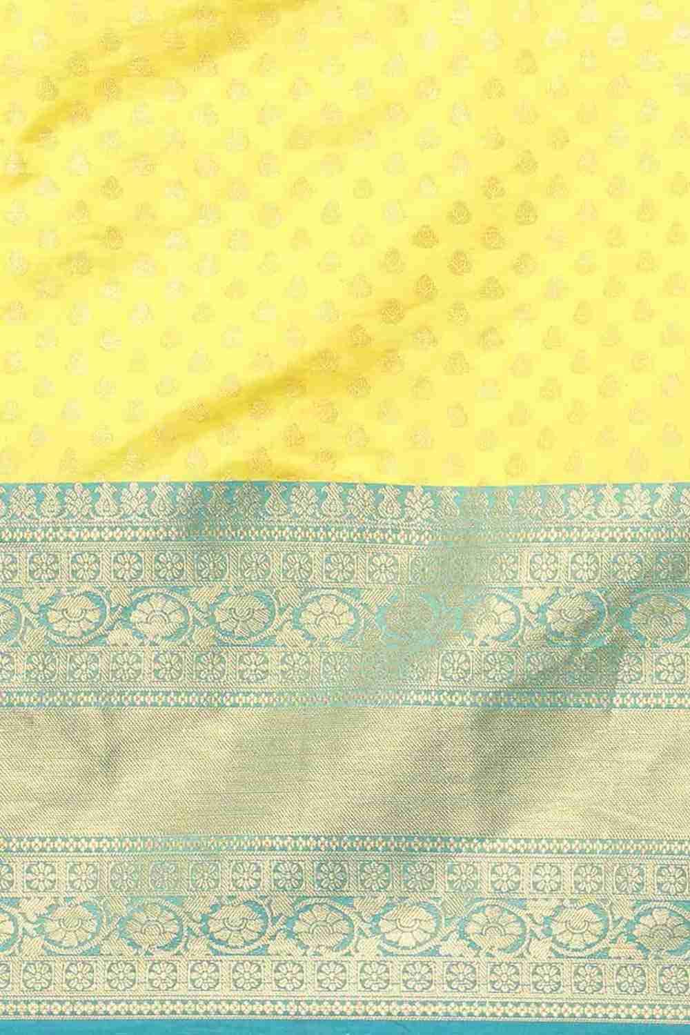 Yellow Zari Art Silk Saree