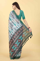 Multi Tie Dye Cotton Blend Saree