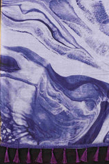 Purple Tie Dye Cotton Blend Saree