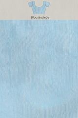 Blue Cotton Woven Saree