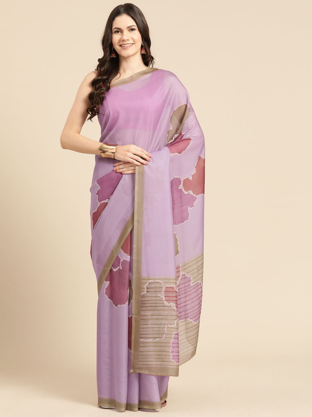 Purple Soft Silk Abstract Saree