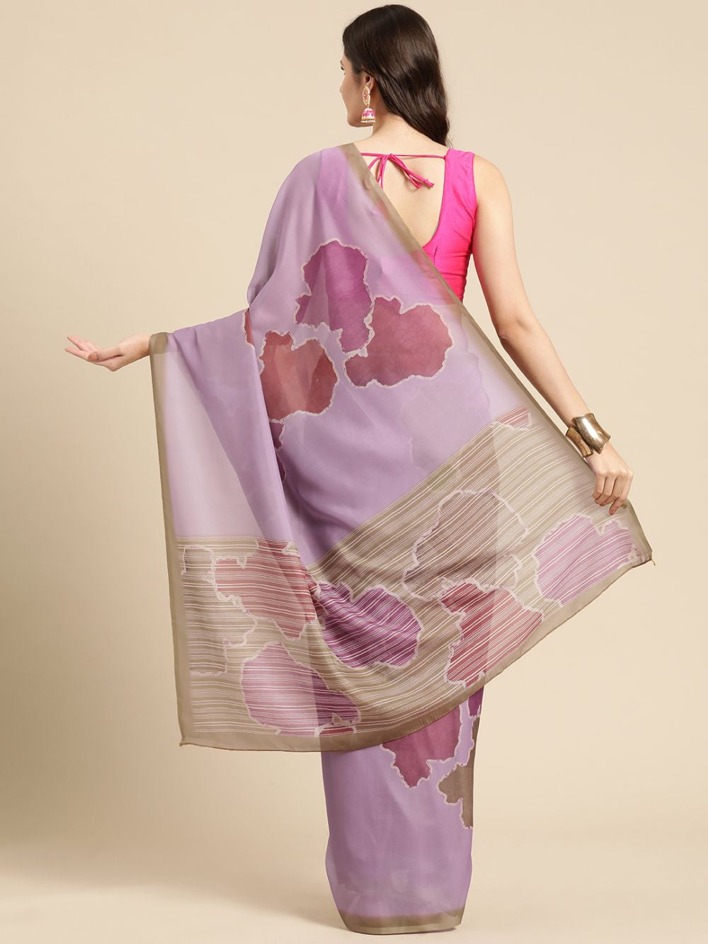 Purple Soft Silk Abstract Saree