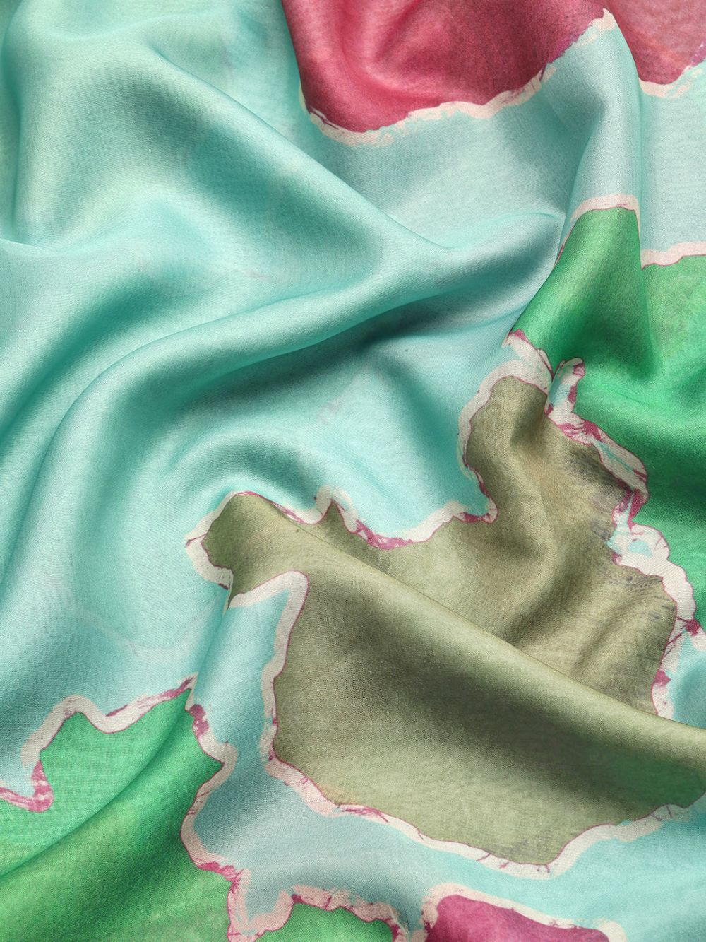 Sea Green Soft Silk Abstract Saree