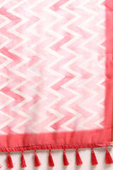 Pink Printed Organza Saree