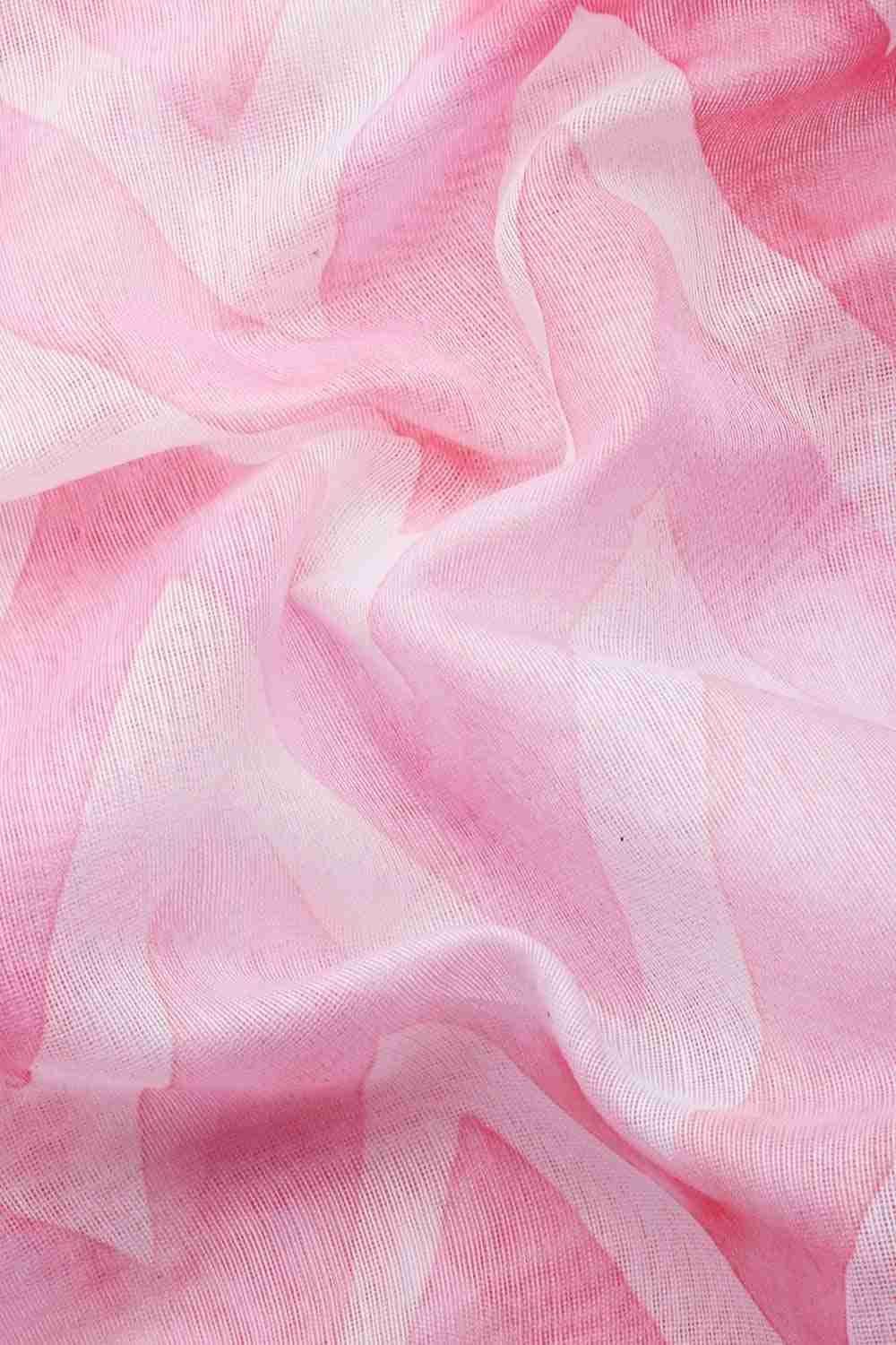 Pink Printed Organza Saree