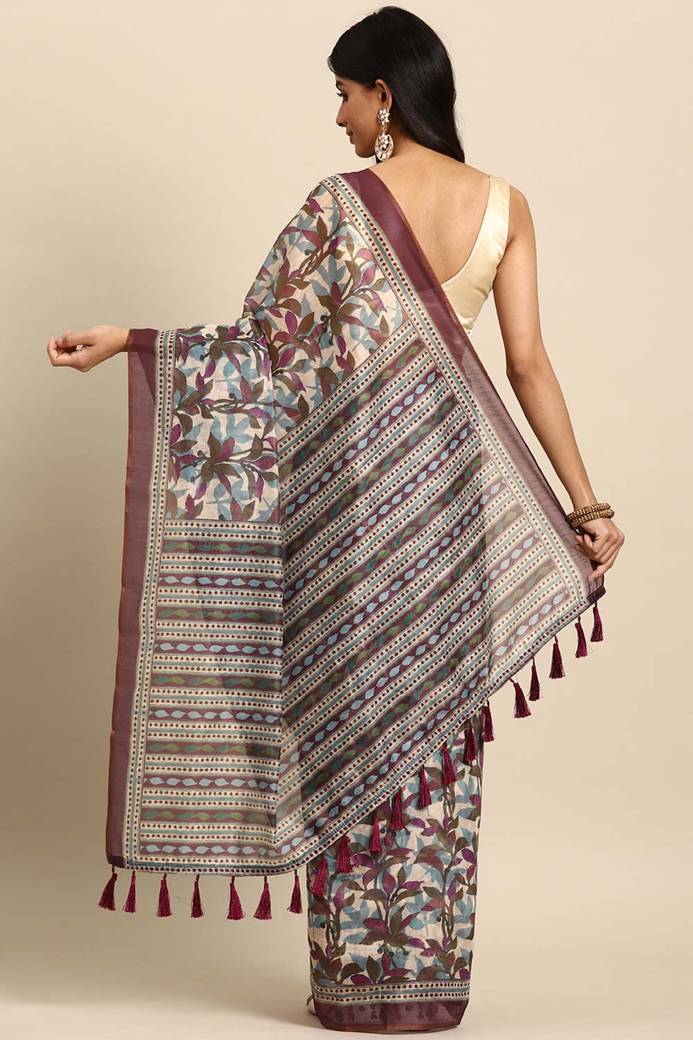 Multi Printed Organza Saree