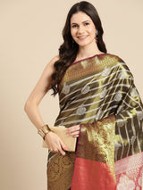 Black Silk Woven Design Saree