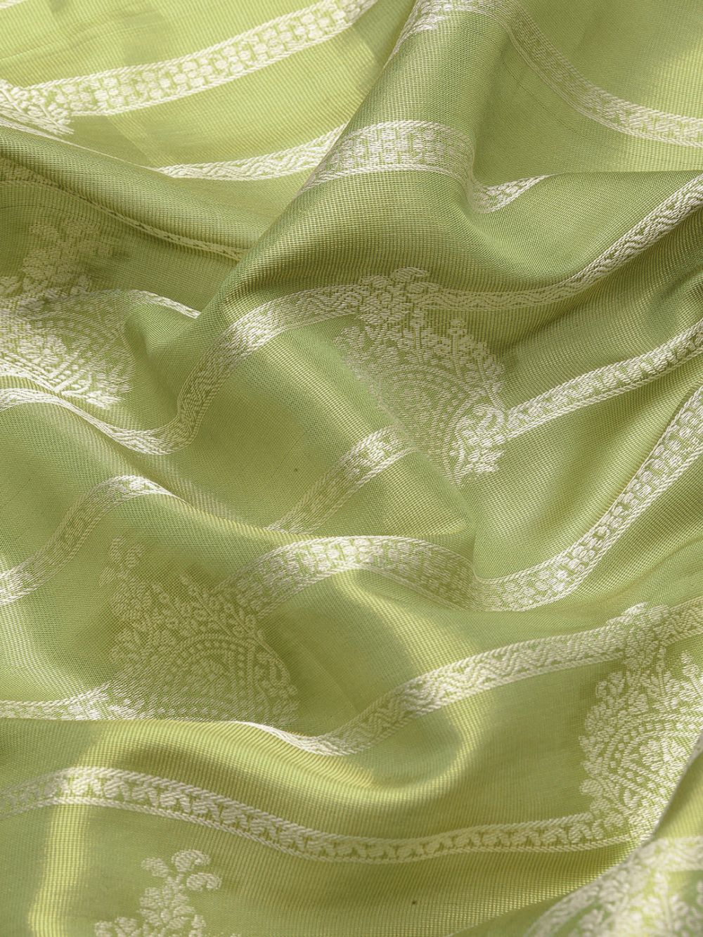 Parrot Green Silk Woven Design Saree