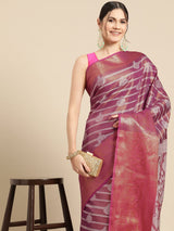 Pink Silk Woven Design Saree