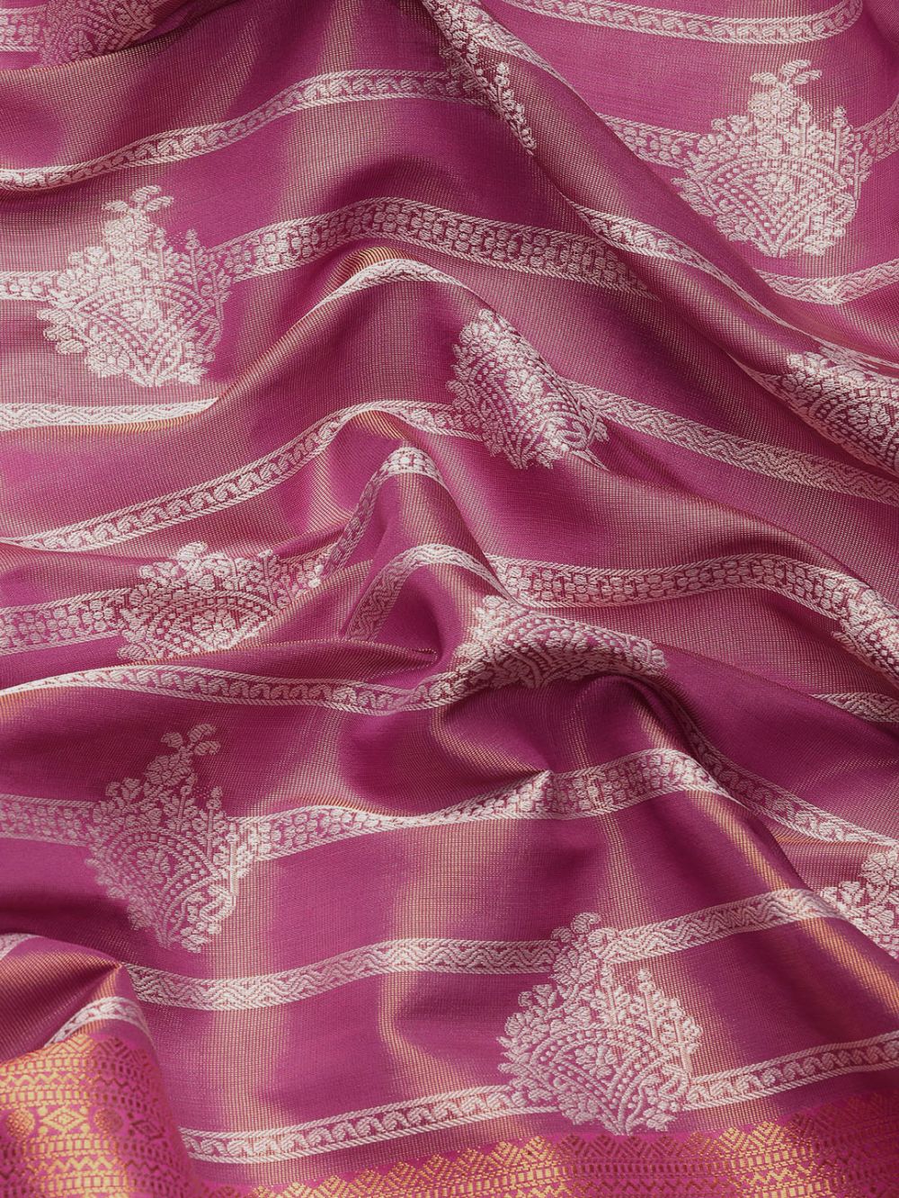 Pink Silk Woven Design Saree