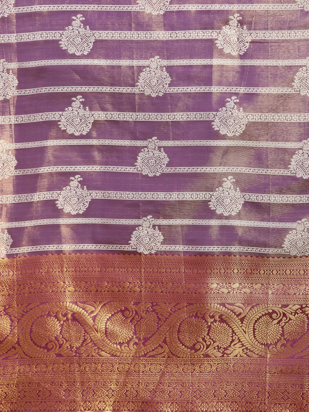 Purple Silk Woven Design Saree