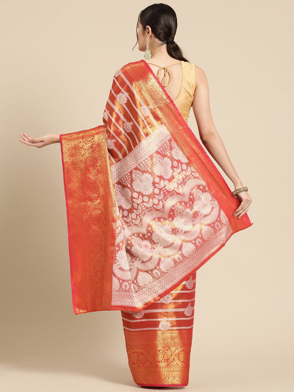 Red Silk Woven Design Saree