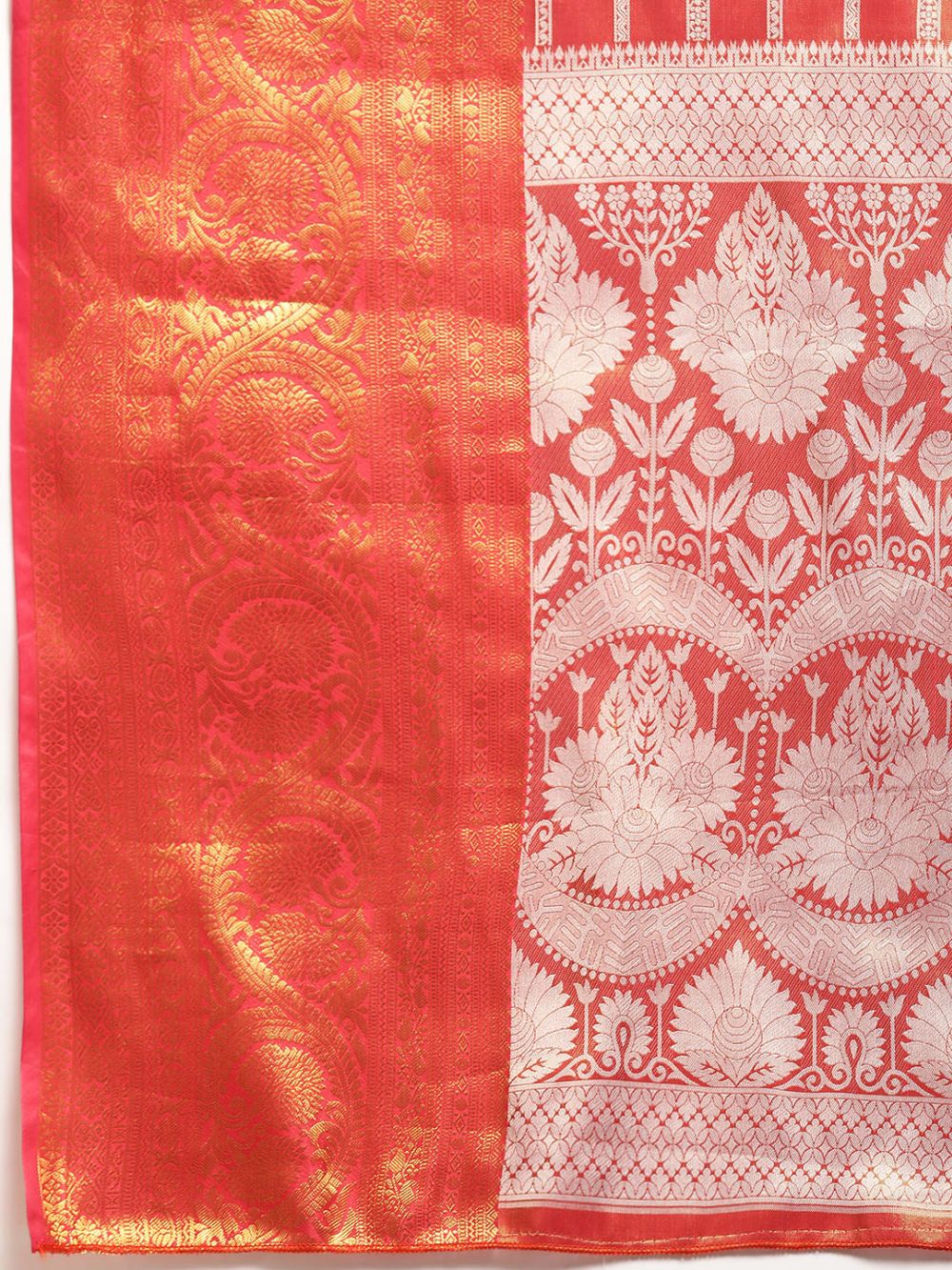 Red Silk Woven Design Saree