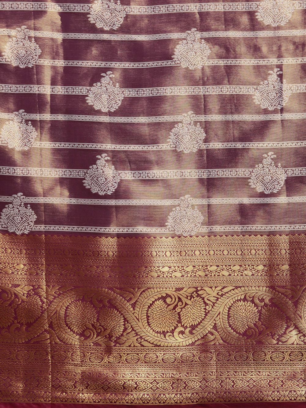 Wine Silk Woven Design Saree