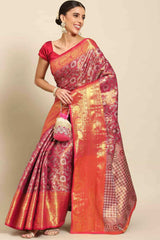 Buy Pink Art Silk brocade Saree Online
