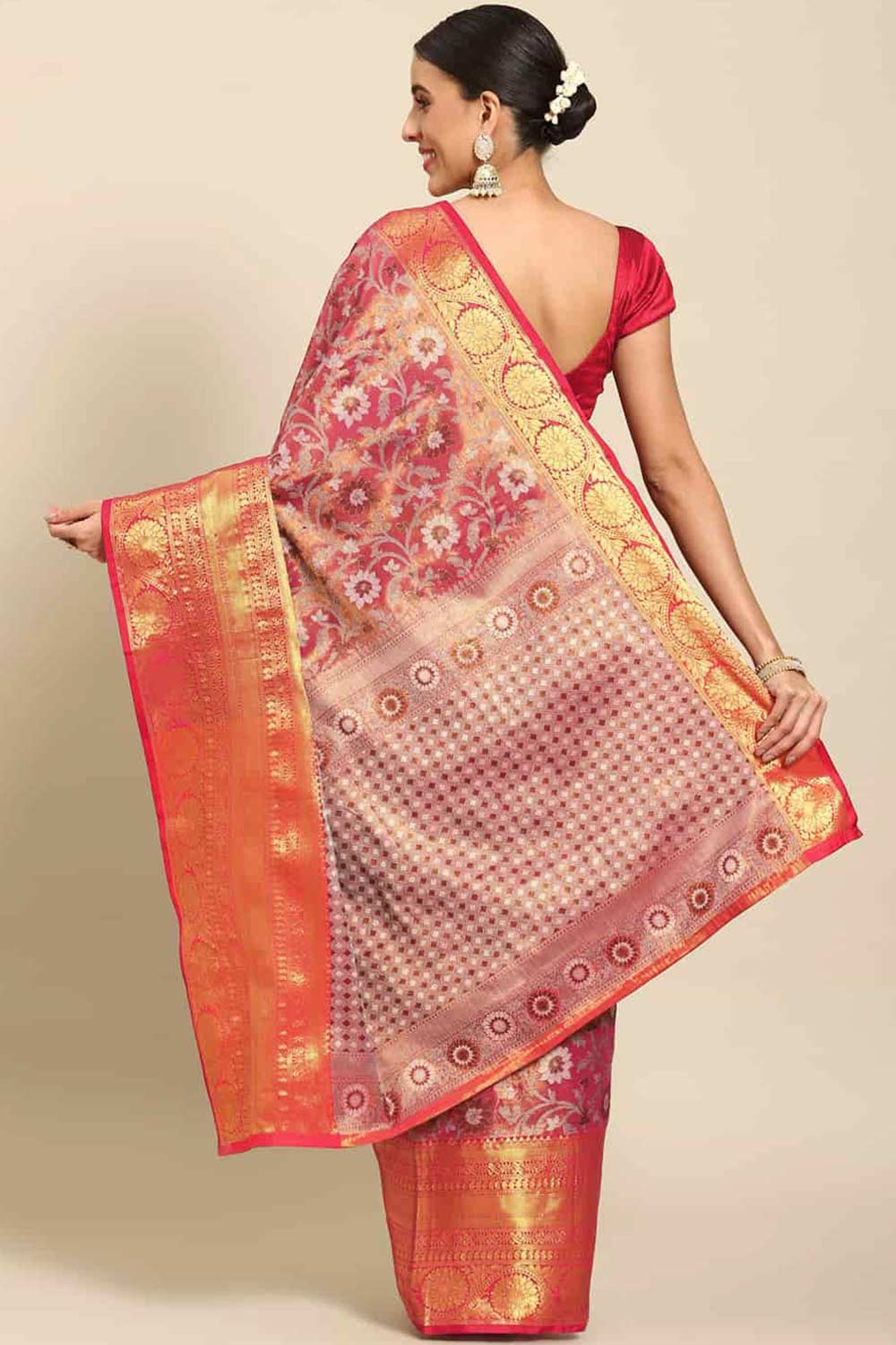 Buy Pink Art Silk brocade Saree Online
