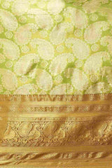 Buy Parrot Green Art Silk brocade Saree Online