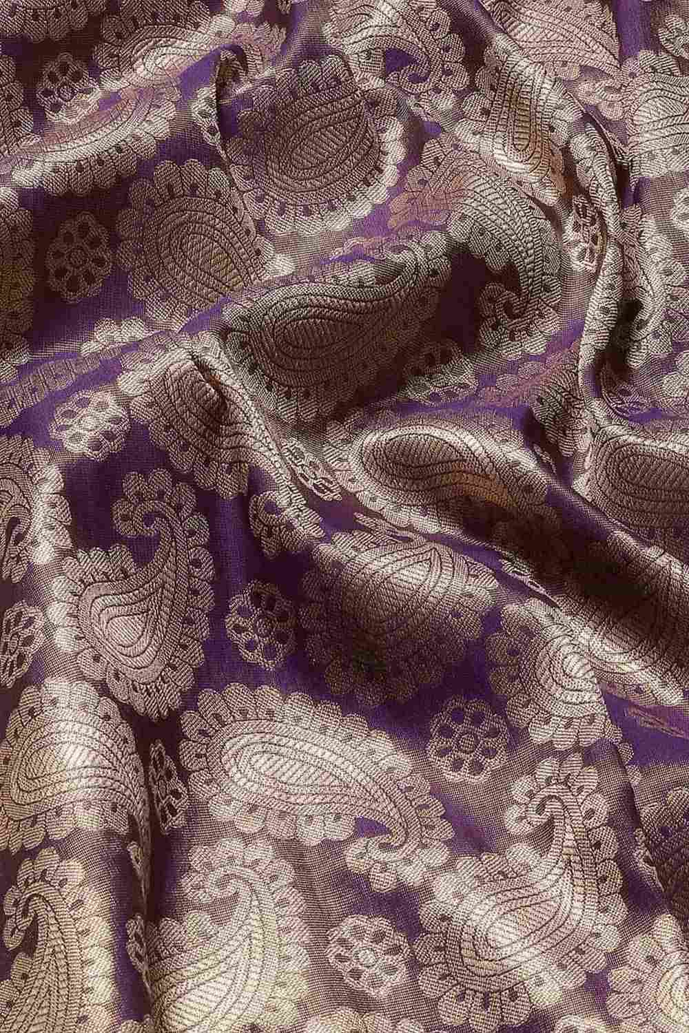 Buy Purple Art Silk brocade Saree Online