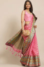 Buy Pink Art Silk Ethnic Motifs Banarasi Saree Online