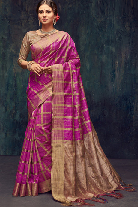 Art Silk Zari Saree In Purple