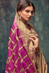 Art Silk Zari Saree In Purple