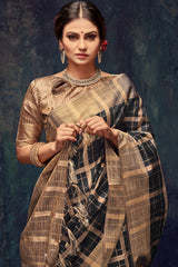 Art Silk Zari Saree In Black