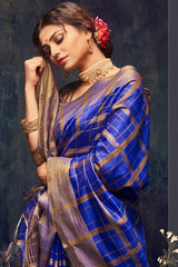 Art Silk Zari Saree In Royal Blue