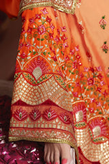 Art Silk Embroidered Saree In Light Orange