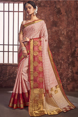 Art Silk Woven Saree In Red