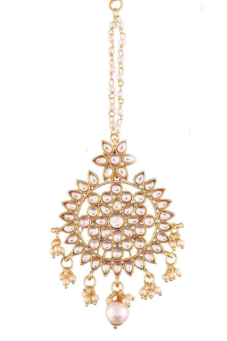 Gold Plated Traditional Kundan Studded Maang Tikka