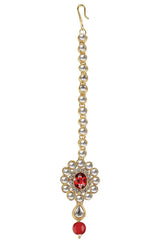 Gold Plated Kundan And Stone Studded Maang Tikka