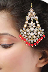 Gold Plated Kundan And Pearl Pasa Kalank Inspired Hair Jewelry