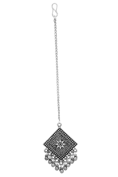 Oxidised Silver Plated Navratri Maang Tikka