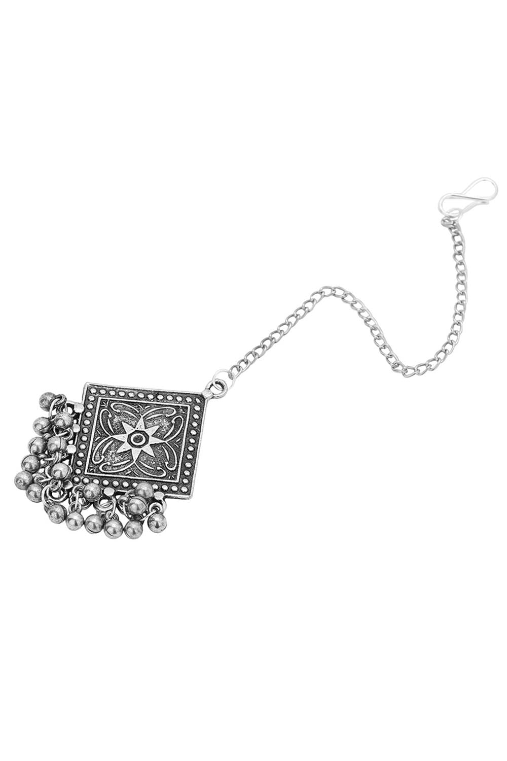 Oxidised Silver Plated Navratri Maang Tikka