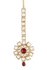 Gold Plated Traditional Kundan And Stone Studded Maang Tikka