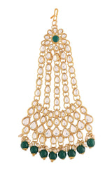 Gold Plated Mughal Beautiful Long Pearl Kundan Jhumar Passa And Jhoomar Maang Tikka