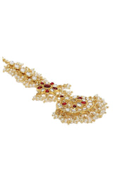 Gold Plated Traditional Pearls Kundan Studded Maang Tikka