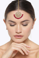 Buy Women's Alloy  Maang Tikka in Red