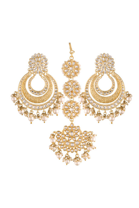 Buy Women's Alloy Chandbali Earrings in Gold