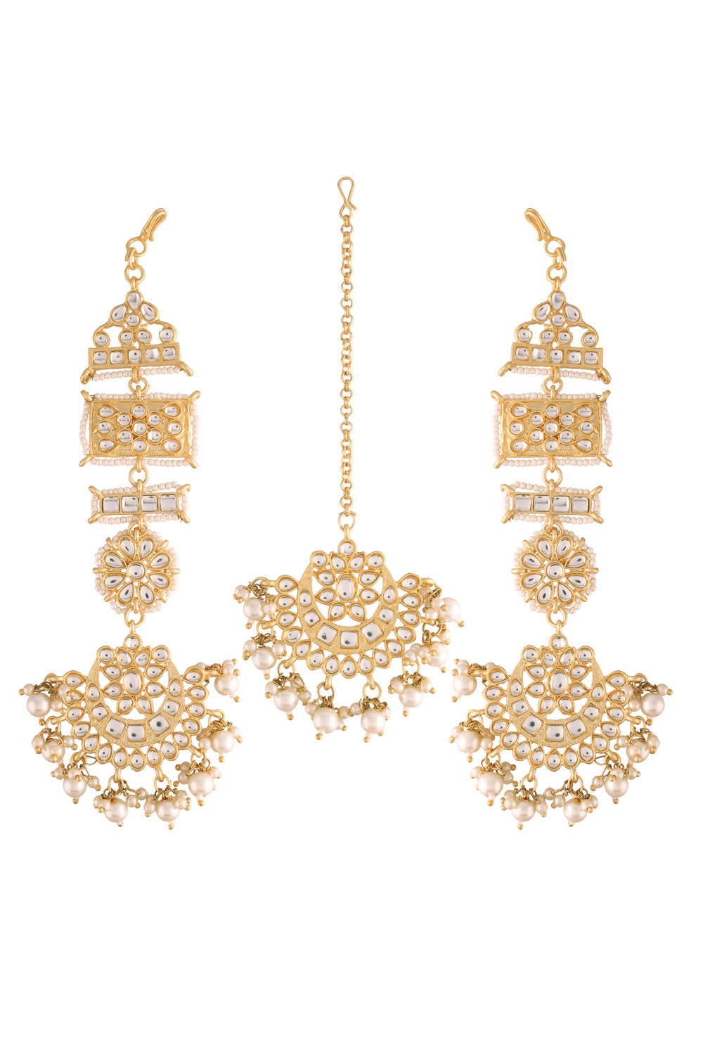 Buy Women's Alloy Chandbali Earrings in White