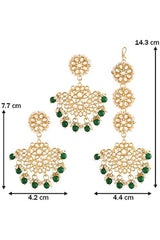 Buy Women's Alloy Maang Tikka With Earring in Green - Zoom Out